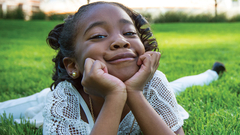 Closeup of girl smiling